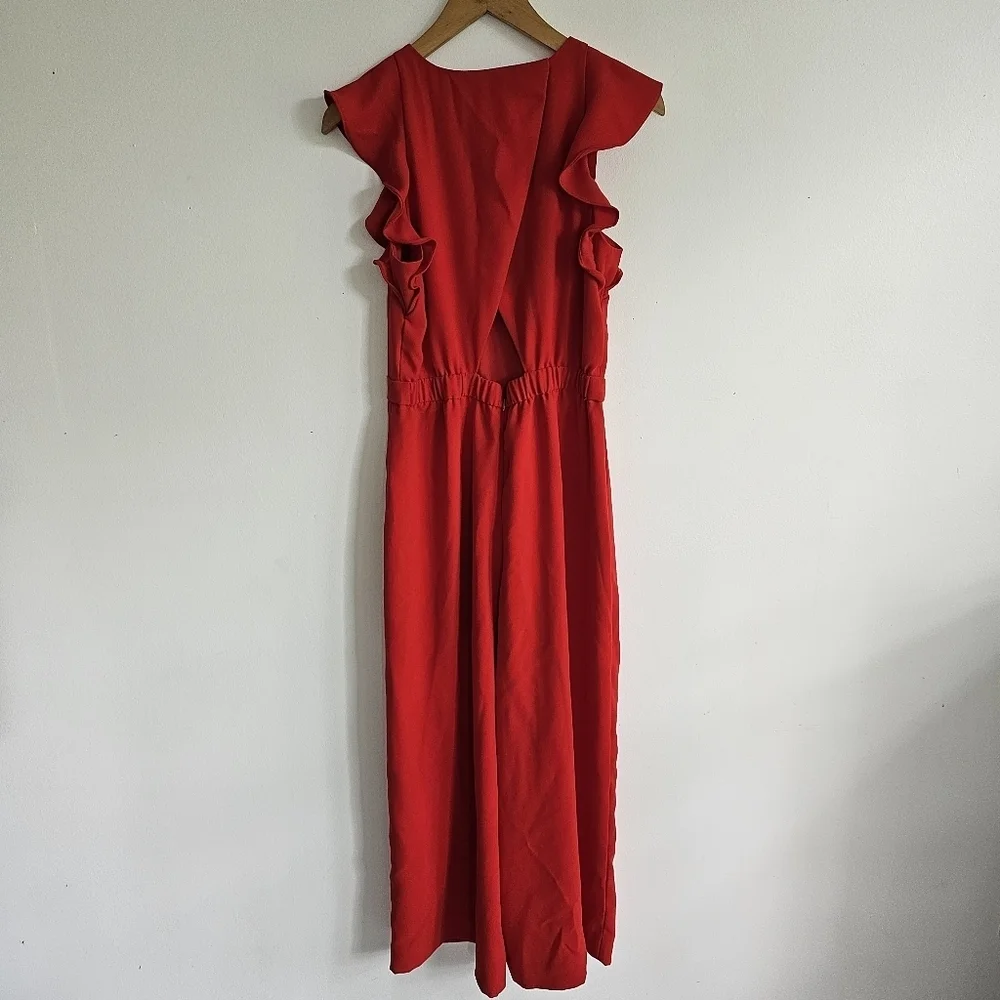 J. Crew Red Ruffle Jumpsuit - Picture 5 of 9